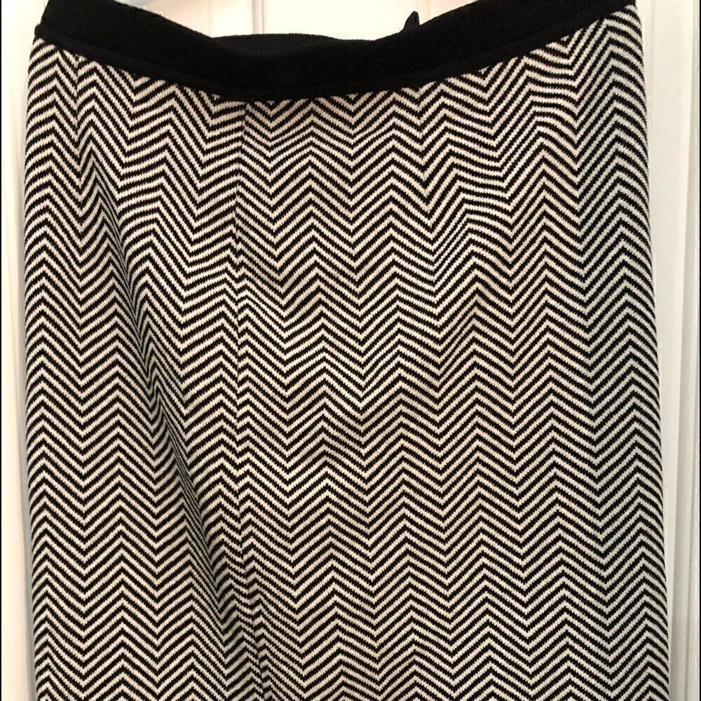 Escalier skirt chevron print geometric design with rhinestones at hem
